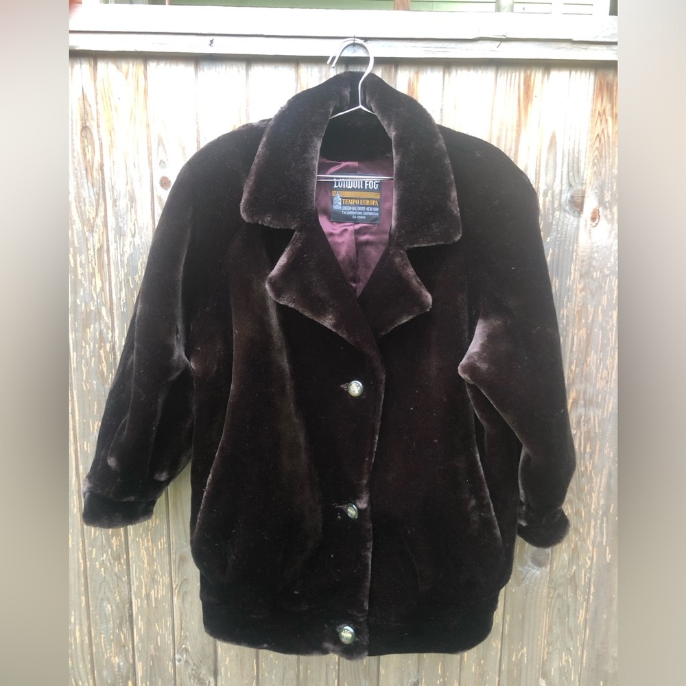 London Fog Dark Brown Teddy Jacket